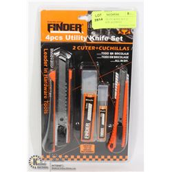 NEW 4PC UTILITY KNIFE SET (2 KNIVES, 2 REPLACEMENT