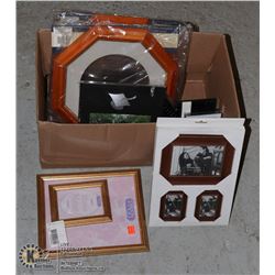 BOX OF PICTURE FRAMES MISC SIZES