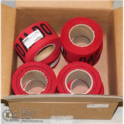UNCLAIMED CASE W/ 8 ROLLS OF FABRIC FLAGGING TAPE
