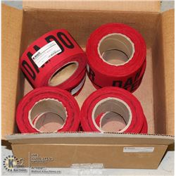 UNCLAIMED CASE W/ 8 ROLLS OF FABRIC FLAGGING TAPE