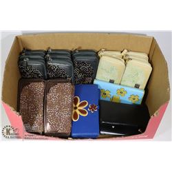 24 NEW ZIPPERED AND SNAP CLOSURE WALLETS VINYL