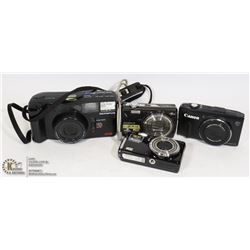 DIGITAL CAMERAS- ASSORTED- 1- CANON, 2- FUJI, PLUS