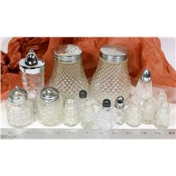 ESTATE SALT AND PEPPER SHAKERS 15 PC WITH TOPS