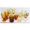 Image 1 : ESTATE AMBER STEMWEAR & CANDLE HOLDERS 15PC