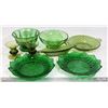 Image 1 : ESTATE VINTAGE GREEN GLASS 8PC