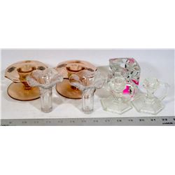 ESTATE VINTAGE CANDLE HOLDERS 7PC