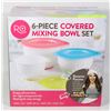 Image 1 : NEW 6PC COVERED MIXING BOWL SET WITH GRIPPY