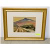 Image 1 : FRAMED FOLK ART LANDSCAPE SCENE IN GILD FRAME-