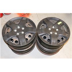SET OF 4 STEEL 5 BOLT PATTERN 16" RIMS WITH SNAP