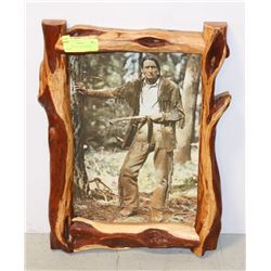 GRAY OWL PICTURE IN RUSTIC FRAME