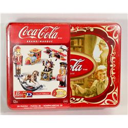 NEW COCA COLA PUZZ 3D COLLECTIBLES SET IN METAL
