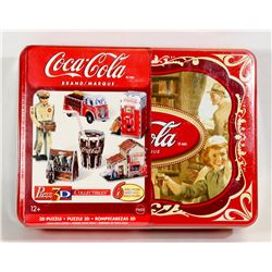 NEW COCA COLA PUZZ 3D COLLECTIBLES SET IN METAL