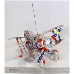 MODEL AIR PLANE MADE FROM PEPSI CANS