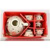 Image 1 : NEW IN BOX ASIAN TEA SET IVORY AND ORANGE