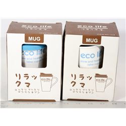 LOT OF 2 NEW IN BOX ECO LIFE TEA MUG WITH LID