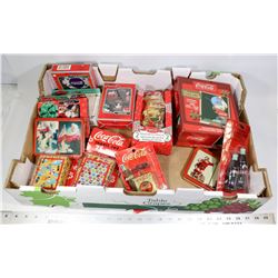 LARGE FLAT OF ASSORTED COCA COLA COLLECTIBLES