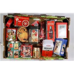 LARGE FLAT OF ASSORTED COCA COLA COLLECTIBLES