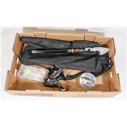 FLAT OF ASSORTED FISHING SUPPLIES INCLUDING