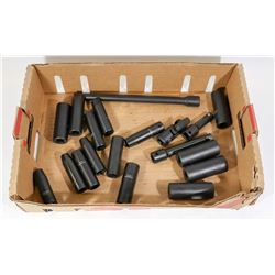 FLAT OF ASSORTED IMPACT SOCKETS/ EXTENSIONS