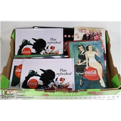 LARGE FLAT OF COCA COLA METAL SIGNS