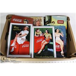LARGE FLAT OF COCA COLA METAL SIGNS