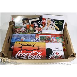 LARGE FLAT OF COCA COLA METAL SIGNS