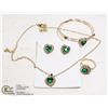 Image 1 : NEW 4PC GREEN HEART JEWELRY SET
