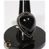 Image 2 : #92-BLACK OBSIDIAN RING SIZE 8