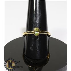 #185-GREEN PERIDOT RING SIZE 7.7