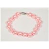 Image 1 : #28-PINK SEA SHELL PEARL BRACELET 10mm/7.5"
