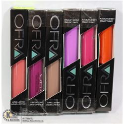 LOT OF 6 OFRA LONG LASTING LIQUID LIPSTICK