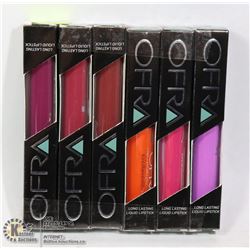LOT OF 6 OFRA LONG LASTING LIQUID LIPSTICK