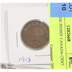 1913 LARGE PENNY CANADA CENT