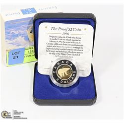 1996 PROOF POLAR BEAR 2 DOLLAR