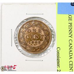 1905 CANADIAN LARGE PENNY IN PROTECTIVE SLEEVE