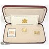 Image 1 : CANADIAN SILVER COIN AND STAMP GOLD PLATED SET