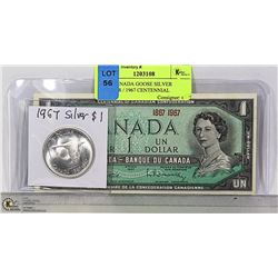 1967 CANADA GOOSE SILVER DOLLAR / 1967 CENTENNIAL