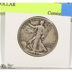 1943 US SILVER LIBERTY HALF DOLLAR