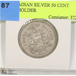 1961 CANADIAN SILVER 50 CENT PIECE IN HOLDER