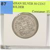 Image 1 : 1961 CANADIAN SILVER 50 CENT PIECE IN HOLDER