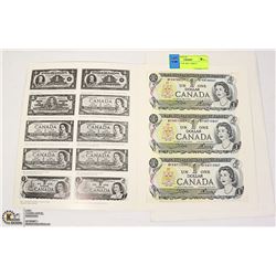 1973 CANADIAN UNCUT $1 BILL SHEET