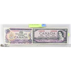 1971 AND 1954 CANADIAN $10 BILLS