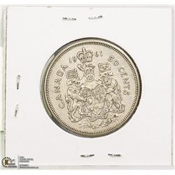 1961 CANADIAN 50 CENT COIN