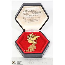 CANADA MAPLELEAF NECKLACE 24K GOLD ENCRUSTED