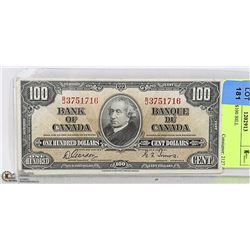 1937 CANADIAN $100 BILL