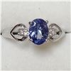 Image 1 : 10KT WHITE GOLD TANZANITE AND DIAMOND RING