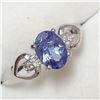 Image 3 : 10KT WHITE GOLD TANZANITE AND DIAMOND RING
