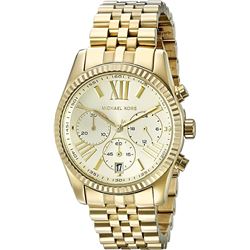 NEW MICHAEL KORS GOLD TON LEXINGTON 38MM MSRP $375