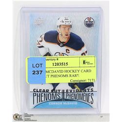 CONNOR MCDAVID HOCKEY CARD CLEAR CUT PHENOMS RARE