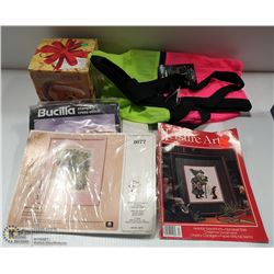 LOT OF 3 CROSS-STITCHE KITS & MORE